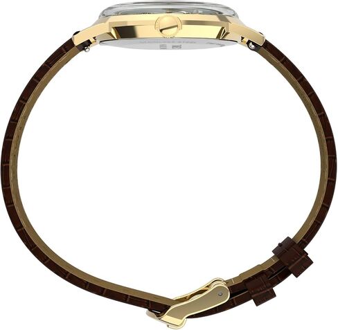Timex Unisex Marlin Quartz 34mm Watch - Brown Two- Piece Quick Release Green Dial Gold-Tone Case in Kuwait