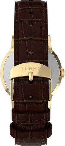 Timex Unisex Marlin Quartz 34mm Watch - Brown Two- Piece Quick Release Green Dial Gold-Tone Case in Kuwait