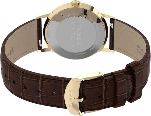 Timex Unisex Marlin Quartz 34mm Watch - Brown Two- Piece Quick Release Green Dial Gold-Tone Case in Kuwait