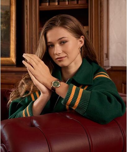Timex Unisex Marlin Quartz 34mm Watch - Brown Two- Piece Quick Release Green Dial Gold-Tone Case in Kuwait