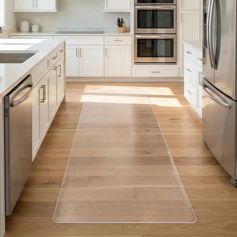 Clear Runner Mat for Hallway, 2'x3' Waterproof Plastic Floor Protector for Kitchen, Non-Slip Runner Rug for Entryway, Porch, Laundry, Area Rug for High Traffic, Indoor Outdoor Use (Transparent) in Saudi Arabia