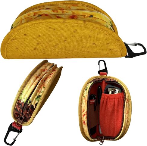 Don Coolio Taco Sunglass Case – Taco-Shaped Zipper Pouch with Carabiner Hook for Glasses, Snacks & Accessories - Travel Storage for Belt, Backpack or Cooler in Saudi Arabia