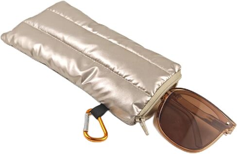 Portable Glasses Bag with Belt Clip, Down Eyewear Pouch Lightweight Feather-filled Sunglasses Case Small Item Storage Bag Coin Purse for Women Men in Saudi Arabia