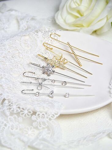 Ear Cuff Crawler Earrings for Women Fashion Ear Wrap Hook Earrings Long Piercing Crystal Trapezoid Curve Snowflake Bow Style Earring Set Silver Gold Pierced Clip Earring Trendy Jewelry Gifts in Saudi Arabia
