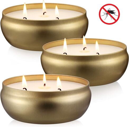 Tuyai Citronella Candles Outdoor and Indoor, 3 Pack 3-Wick Scented Candles Gift Set, Natural Soy Wax Candle in Saudi Arabia