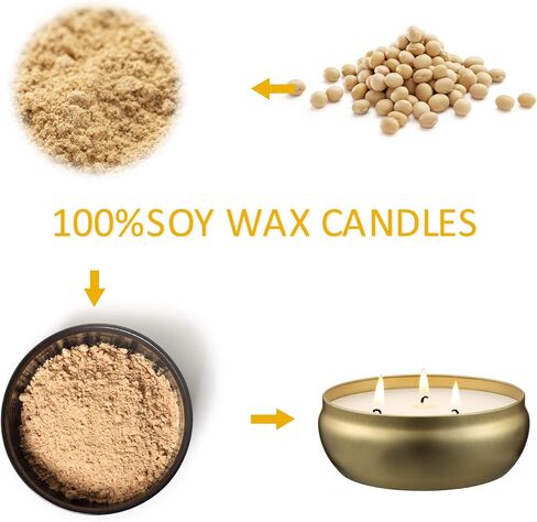 Tuyai Citronella Candles Outdoor and Indoor, 3 Pack 3-Wick Scented Candles Gift Set, Natural Soy Wax Candle in Saudi Arabia