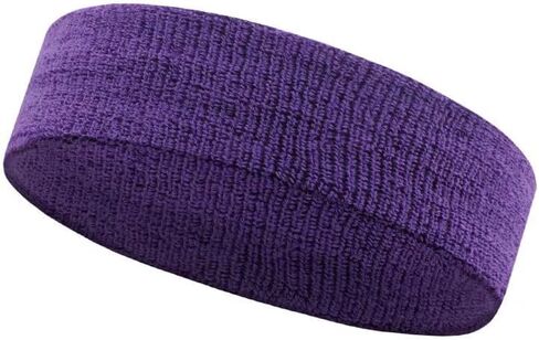 Sports Headband for Men and Women, Red Moisture Wicking Towel Fabric, Tennis Basketball Running Gym Fitness Workout, 2 Pack in Kuwait