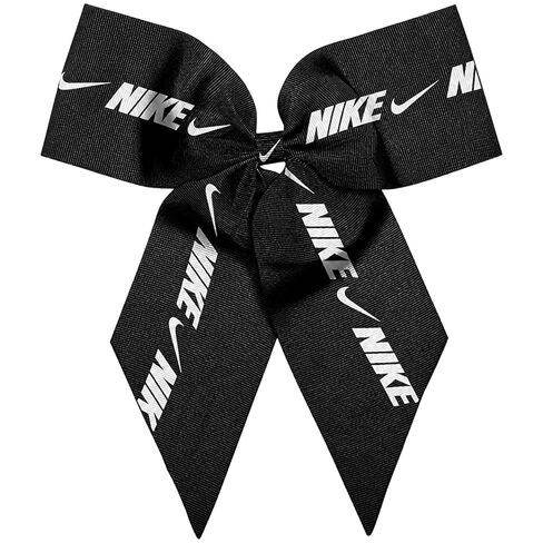 ربطة عنق كبيرة للنساء من Nike - ربطة شعر من الحرير المضلع مع حامل ذيل حصان مرن (أسود) in Kuwait