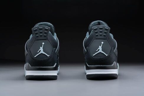 Jordan Mens Air 4 DH7138 006 قماش أسود - مقاس 10.5، أسود/صلب فاتح رمادي-أبيض-f in Kuwait