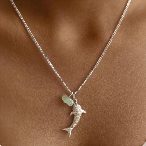 Boho Fish Necklace for Women, Beach Hawaiian Dainty Lucky Fish Pendant Necklaces Summer Ocean Minimalist Jewelry for Her in Kuwait