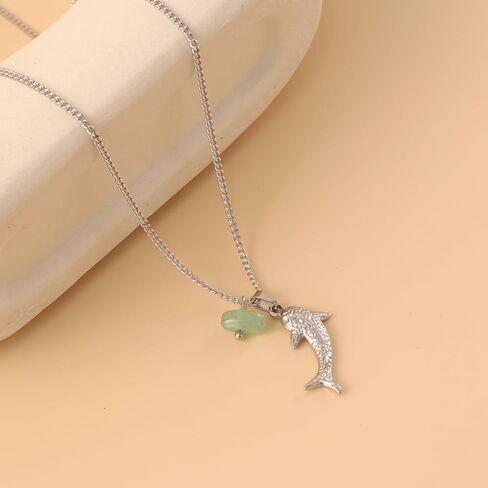 Boho Fish Necklace for Women, Beach Hawaiian Dainty Lucky Fish Pendant Necklaces Summer Ocean Minimalist Jewelry for Her in Kuwait