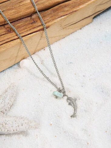 Boho Fish Necklace for Women, Beach Hawaiian Dainty Lucky Fish Pendant Necklaces Summer Ocean Minimalist Jewelry for Her in Kuwait