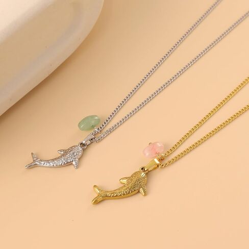 Boho Fish Necklace for Women, Beach Hawaiian Dainty Lucky Fish Pendant Necklaces Summer Ocean Minimalist Jewelry for Her in Kuwait