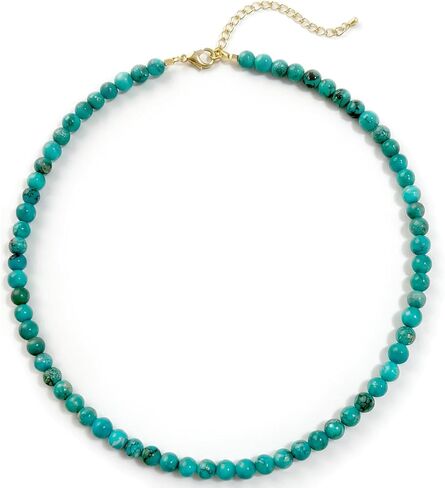 Turquoise Necklace, 6 mm Beaded Necklace for Men, Western Boho Beach Jewelry for Women in Kuwait