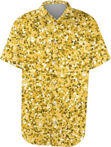 Mens Button Down Shirt with Abstract Print Up Men Short Sleeve Lightweight Casual for in Kuwait