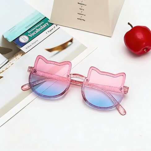 Kids Sunglasses Polarized UV Protection Lovely Pink Cat Girls Sunglasses Kitty Age 2-8 Baby in Saudi Arabia