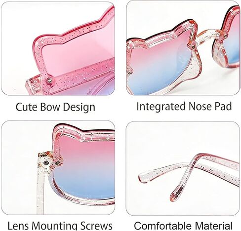 Kids Sunglasses Polarized UV Protection Lovely Pink Cat Girls Sunglasses Kitty Age 2-8 Baby in Saudi Arabia