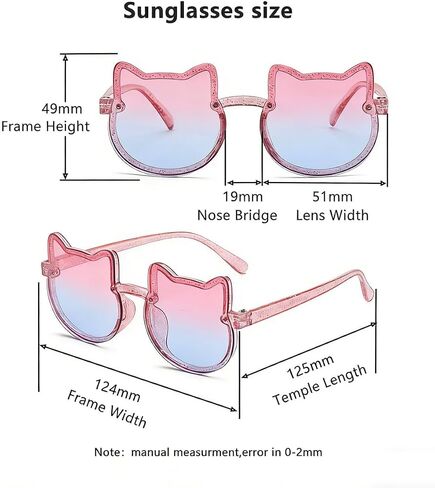 Kids Sunglasses Polarized UV Protection Lovely Pink Cat Girls Sunglasses Kitty Age 2-8 Baby in Saudi Arabia
