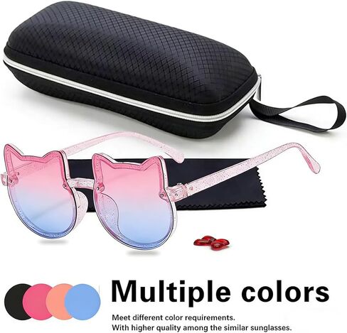 Kids Sunglasses Polarized UV Protection Lovely Pink Cat Girls Sunglasses Kitty Age 2-8 Baby in Saudi Arabia