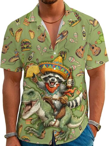 Funny Hawaiian Shirts for Men Vintage Button Down Summer Short Sleeve Shirt 80s Neon Party Beach Outfits in Saudi Arabia