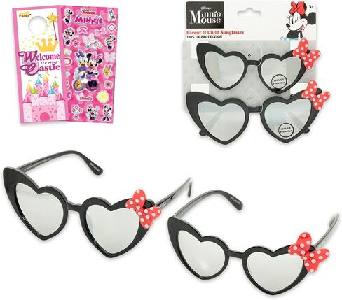 Minnie Mouse Sunglasses for Parents and Kids Set - Bundle of 2 Pairs of Disney Sunglasses, Stickers, More | UV-Protection Accessories for Women, Girls in Kuwait