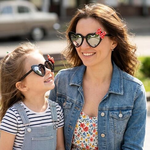 Minnie Mouse Sunglasses for Parents and Kids Set - Bundle of 2 Pairs of Disney Sunglasses, Stickers, More | UV-Protection Accessories for Women, Girls in Kuwait