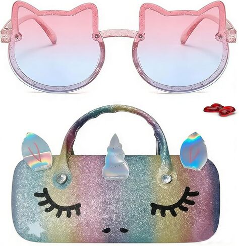 Kids Sunglasses Polarized UV Protection Lovely Pink Cat Girls Sunglasses Kitty Age 2-8 Baby in Saudi Arabia