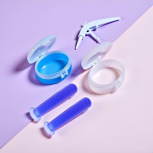 2Pcs Blue Handy Silicone Soft Contact Lenses Small Suction Cups Stick, RGP Inserter Remover Cases, Applies Contacts Safely and Hygienically, Contact Lens Remover, Contact Lens Cases in Kuwait