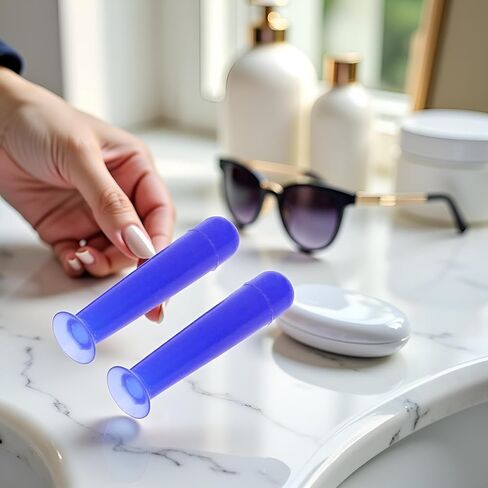 2Pcs Blue Handy Silicone Soft Contact Lenses Small Suction Cups Stick, RGP Inserter Remover Cases, Applies Contacts Safely and Hygienically, Contact Lens Remover, Contact Lens Cases in Kuwait