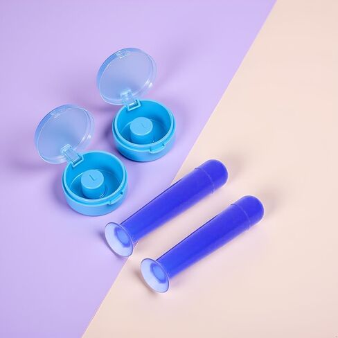 2Pcs Blue Handy Silicone Soft Contact Lenses Small Suction Cups Stick, RGP Inserter Remover Cases, Applies Contacts Safely and Hygienically, Contact Lens Remover, Contact Lens Cases in Kuwait