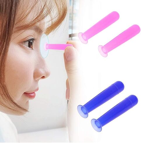2Pcs Blue Handy Silicone Soft Contact Lenses Small Suction Cups Stick, RGP Inserter Remover Cases, Applies Contacts Safely and Hygienically, Contact Lens Remover, Contact Lens Cases in Kuwait