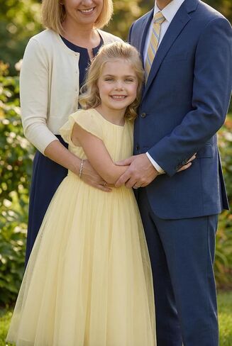 Tulle Flower Girl Dresses for Wedding Round Neck A-Line Girls First Communion Dresses for Girl Formal Pageant Dress in Kuwait