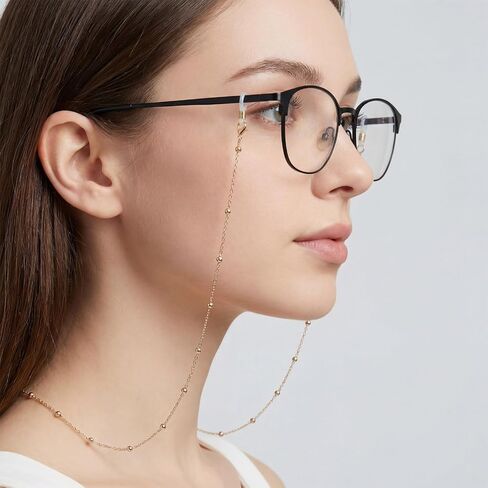 سلاسل النظارات للنساء أنيقة، 6 قطع من سلسلة النظارات مطرزة حول الرقبة للنساء، سلسلة النظارات الشمسية الأنيقة مع حلقات قابلة للتعديل in Kuwait
