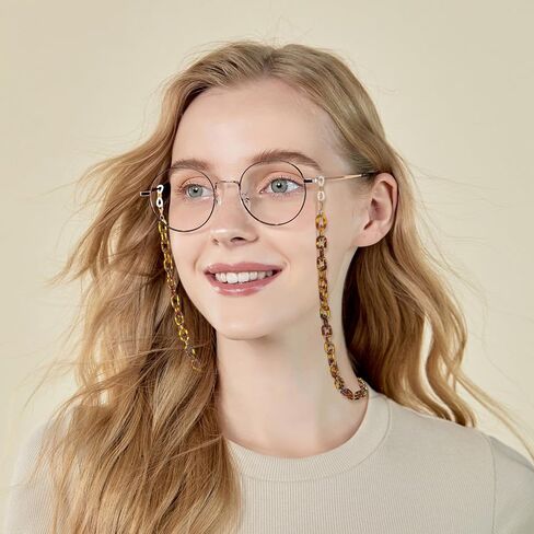 سلسلة النظارات خفيفة الوزن من الأكريليك على شكل سلحفاة حامل نظارات شمسية ضد فقدان النظارات للنساء إكسسوارات نظارات متينة 28.34 بوصة in Kuwait