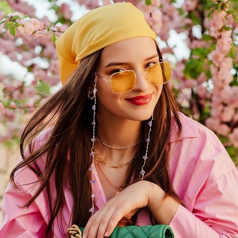 سلسلة نظارات MECCANIXITY، حزام النظارات الحجرية، سلاسل حبل أنيقة مع أطراف سلسلة للنساء in Kuwait