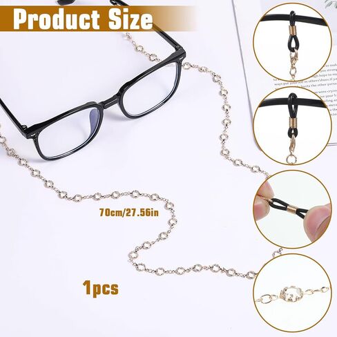 سلسلة نظارات SynHHergyx للنساء، سلاسل نظارات مطرزة للنساء، سلاسل خرز النظارات وحاملات نظارات العين حول الرقبة لحزام القراءة in Kuwait