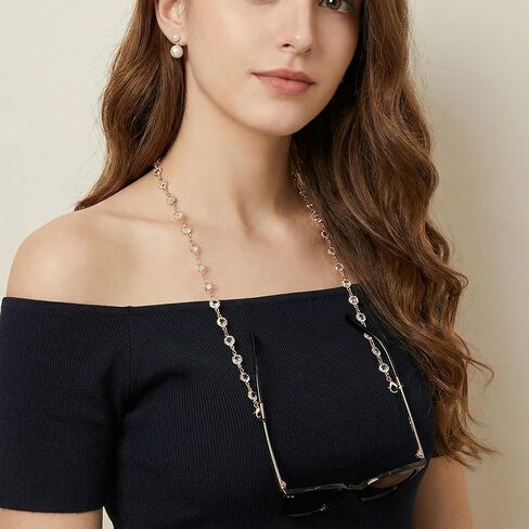 سلسلة نظارات SynHHergyx للنساء، سلاسل نظارات مطرزة للنساء، سلاسل خرز النظارات وحاملات نظارات العين حول الرقبة لحزام القراءة in Kuwait