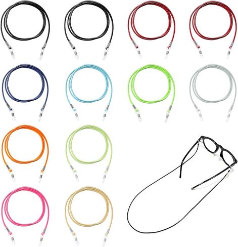 12 Pack Eye Glasses Fixation Rope, Adjustable Leather Eyeglasses Fixation Rope, Glasses Lanyard For Women Men & Kids Eye Holder Strings Around Neck in Saudi Arabia