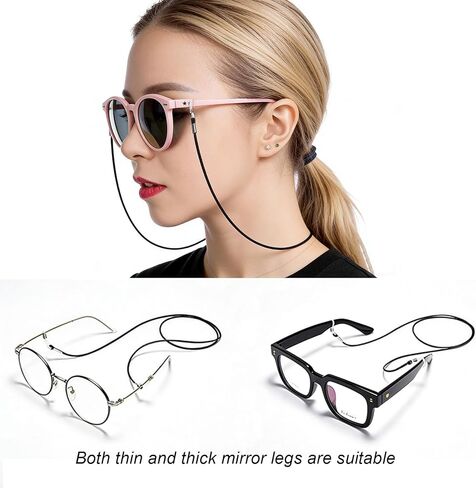 12 Pack Eye Glasses Fixation Rope, Adjustable Leather Eyeglasses Fixation Rope, Glasses Lanyard For Women Men & Kids Eye Holder Strings Around Neck in Saudi Arabia