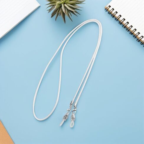 TENDYCOCO 27.5 بوصة حامل نظارات العين، حامل النظارات، سلسلة النظارات الشمعية، حزام نظارات العين، حامل سلك النظارات، أشرطة النظارات، منظم النظارات، سلسلة النظارات الشمسية البيضاء للزجاج in Kuwait