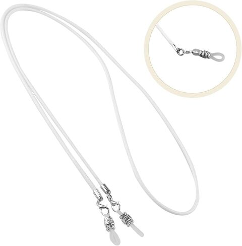 TENDYCOCO 27.5 بوصة حامل نظارات العين، حامل النظارات، سلسلة النظارات الشمعية، حزام نظارات العين، حامل سلك النظارات، أشرطة النظارات، منظم النظارات، سلسلة النظارات الشمسية البيضاء للزجاج in Kuwait