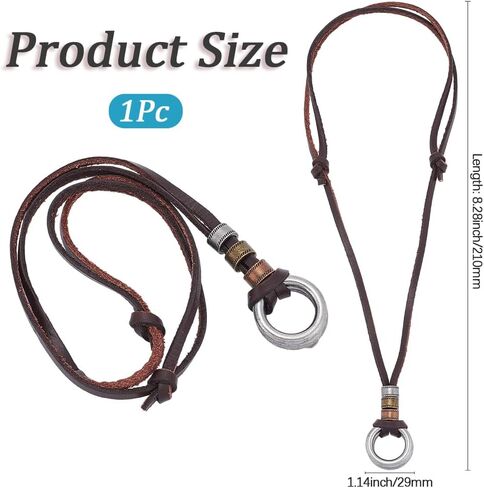 GORGECRAFT Cowhide Leather Eyeglass Holder Necklace Ring Adjustable Glasses Cord Strap Reading Eyeglasses Sunglasses Chain Anti-Lost Eye Glasses Lanyard Alloy Loop O Ring for Women Men in Kuwait