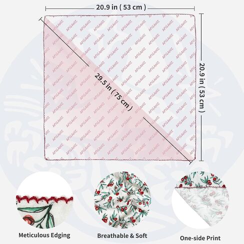 APIGANIZ 4Pcs 21"x21" Cotton Bandanas for Women, Super Soft Textured Fabric, Kerchief, Scarf for Women, Gift for Her in Saudi Arabia