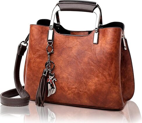 rofozzi Brown Structured Vegan Leather Backpack Purse and Handbag for Women in Saudi Arabia