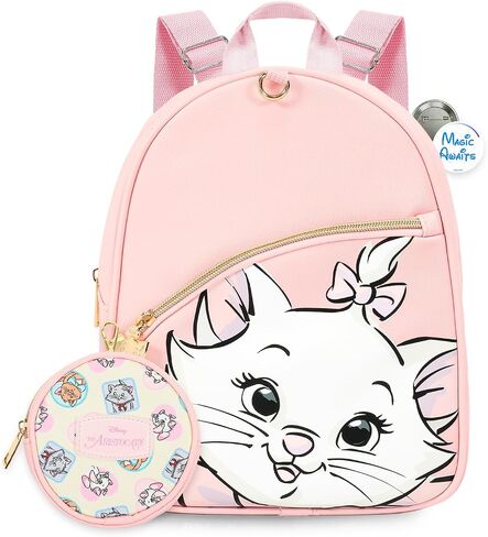 حقيبة ظهر Disney Aristocats Mini - حقيبة ظهر صغيرة حصرية من الجلد الصناعي مقاس 10 بوصات مع جيب أمامي وحزمة أزرار | يمكن تعديلها لتناسب النساء والمراهقين والفتيات والأطفال in Kuwait