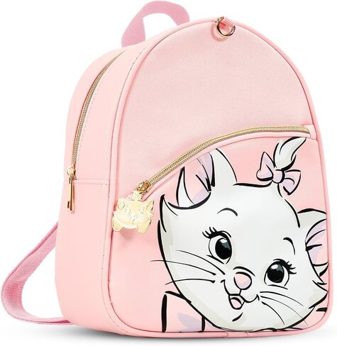 حقيبة ظهر Disney Aristocats Mini - حقيبة ظهر صغيرة حصرية من الجلد الصناعي مقاس 10 بوصات مع جيب أمامي وحزمة أزرار | يمكن تعديلها لتناسب النساء والمراهقين والفتيات والأطفال in Kuwait