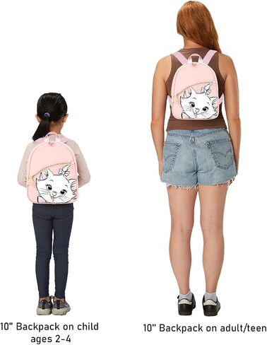 حقيبة ظهر Disney Aristocats Mini - حقيبة ظهر صغيرة حصرية من الجلد الصناعي مقاس 10 بوصات مع جيب أمامي وحزمة أزرار | يمكن تعديلها لتناسب النساء والمراهقين والفتيات والأطفال in Kuwait