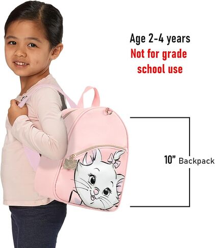 حقيبة ظهر Disney Aristocats Mini - حقيبة ظهر صغيرة حصرية من الجلد الصناعي مقاس 10 بوصات مع جيب أمامي وحزمة أزرار | يمكن تعديلها لتناسب النساء والمراهقين والفتيات والأطفال in Kuwait