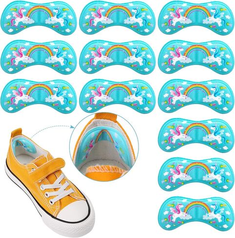 Geyoga 12 Pieces Kids Shoe Inserts Extra Sticky Heel Grips Cute Soft Heel Pads for Loose Shoes Prevent Skin Rubbing and Blister for Toddlers Girls Boys(Unicorn Style) in Saudi Arabia