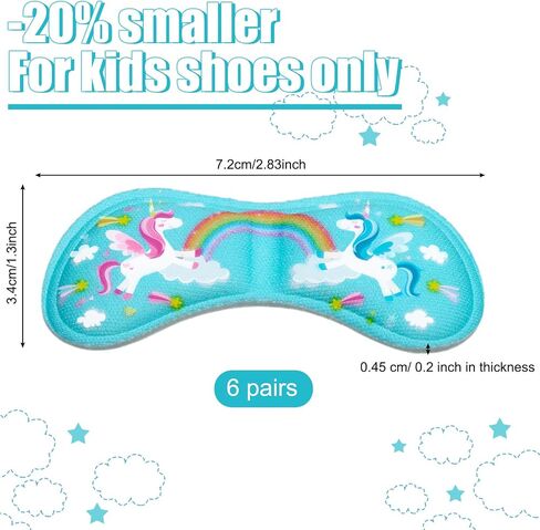 Geyoga 12 Pieces Kids Shoe Inserts Extra Sticky Heel Grips Cute Soft Heel Pads for Loose Shoes Prevent Skin Rubbing and Blister for Toddlers Girls Boys(Unicorn Style) in Saudi Arabia